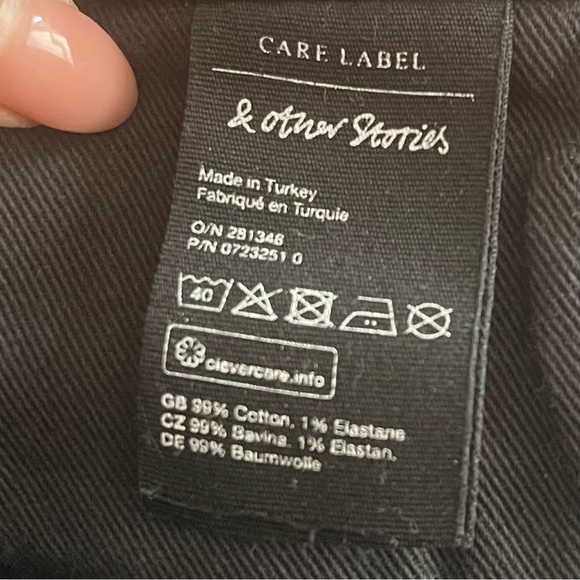 & Other Stories Straight Leg Acid Wash Jeans 26 Paris 90s y2k Retro Black Denim - Picture 11 of 11